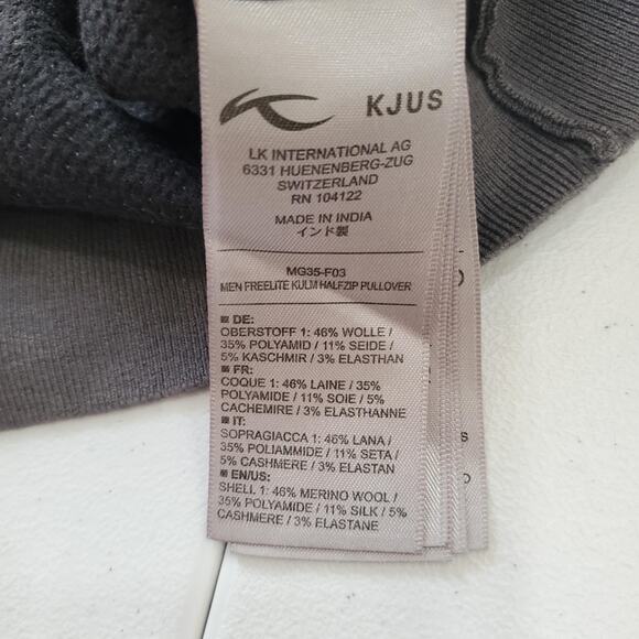 KJUS Sweater Mens Large Gray Freelite Kulm Half Zip Merino Wool Cashmere Blend - Picture 4 of 8